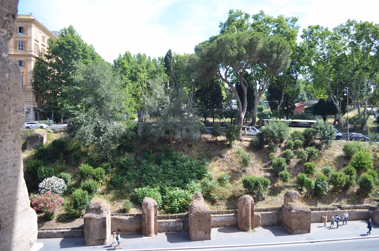 Colle oppio park and baths of trajan in Rome