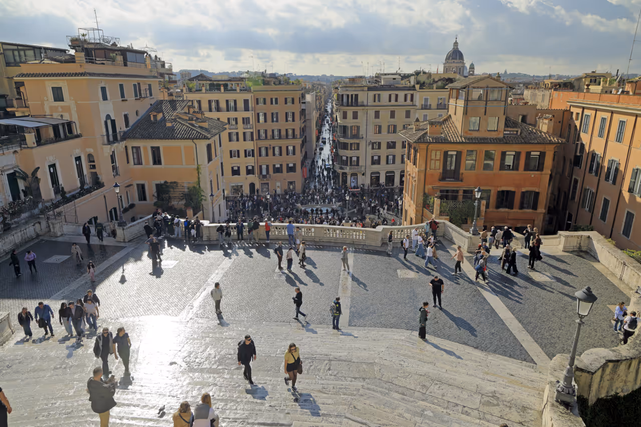 Spanish steps from via condotti in Rome