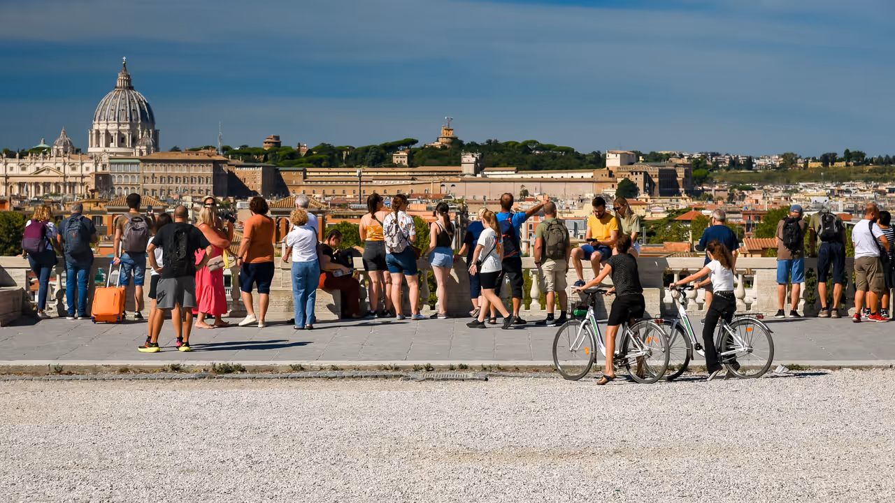 View from the Pincio terrace in Rome