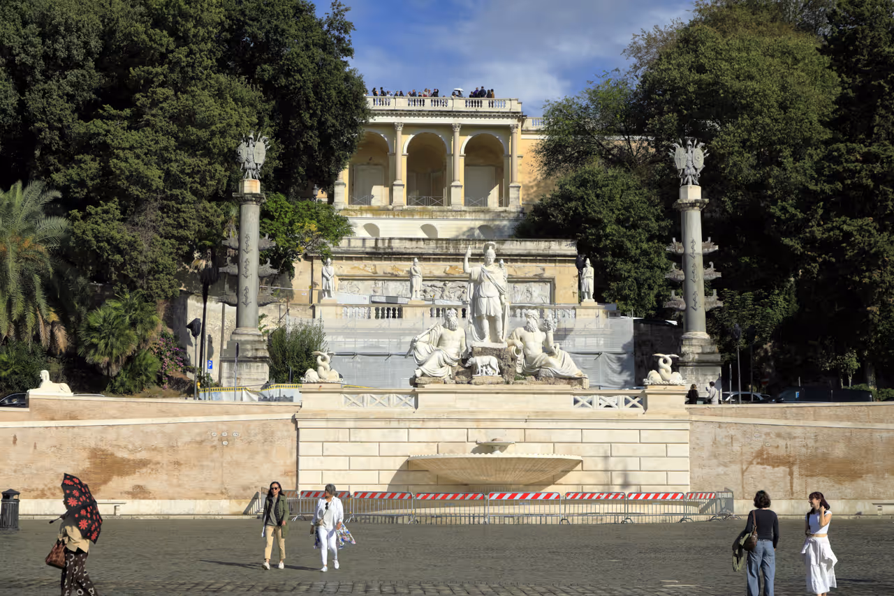 View from the Pincio terrace in Rome