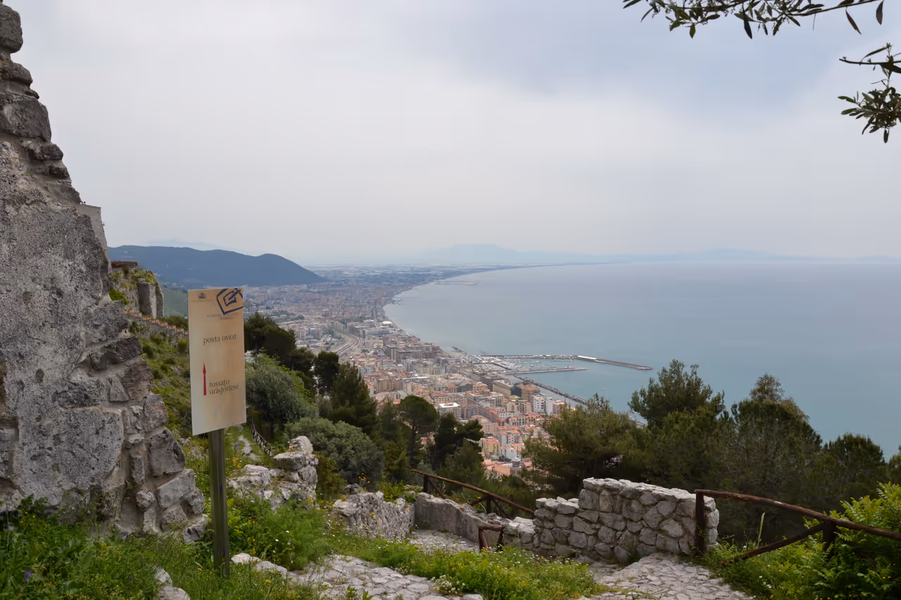 View from Arechi castle in Salerno