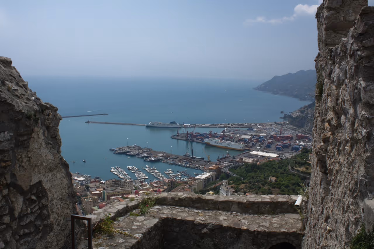 View from Arechi castle in Salerno