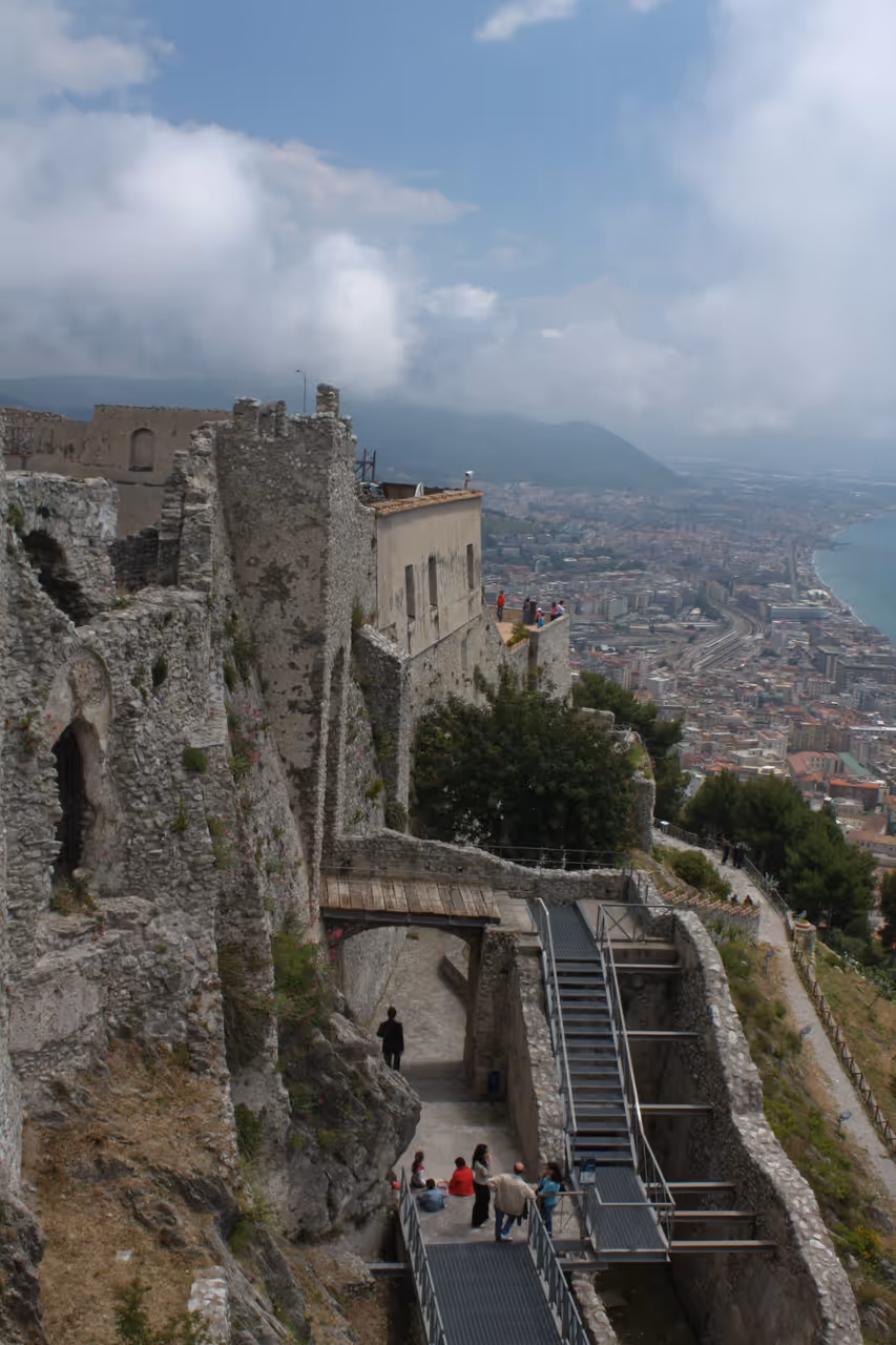 View from Arechi castle in Salerno