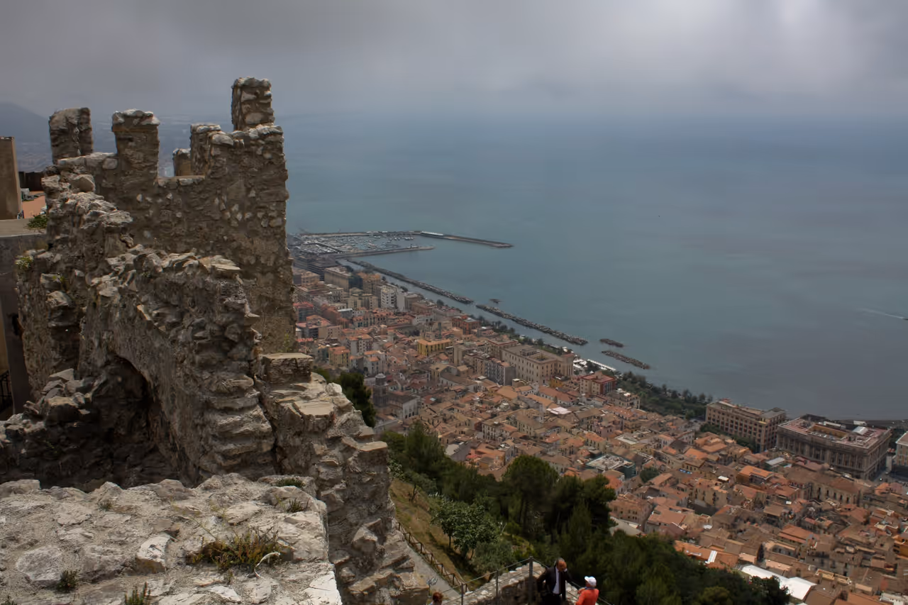 City of Salerno from the castle on a hill