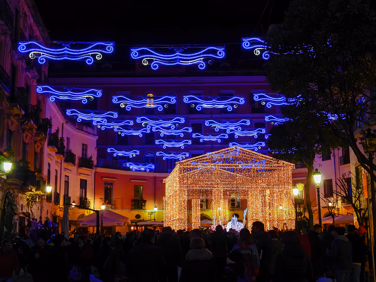 Artists' lights festival festival in Salerno