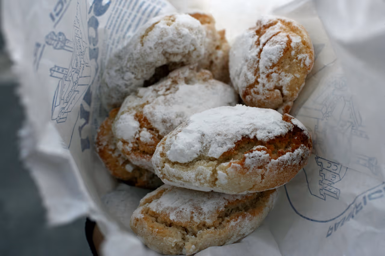 Almond paste cookies food in Siena