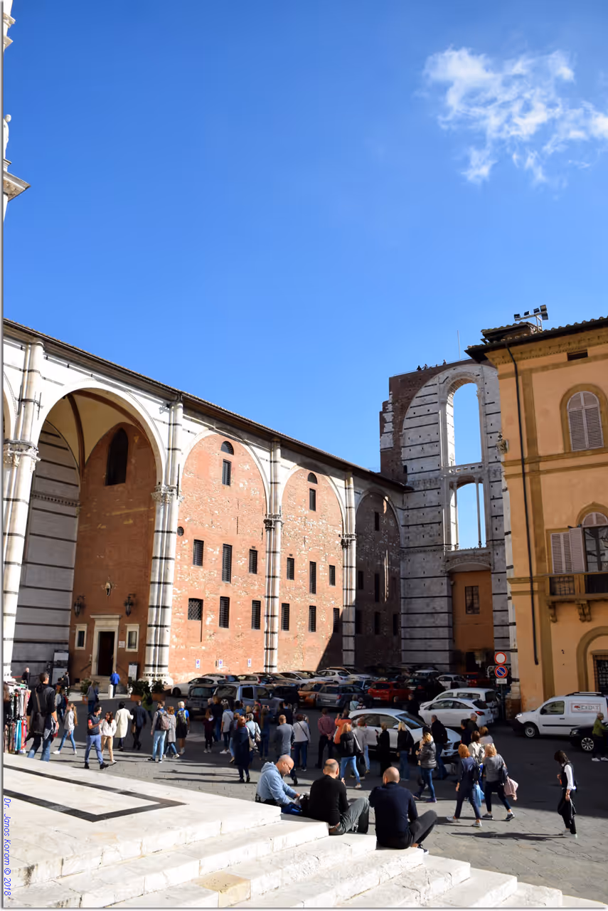The unfinished facade in Siena