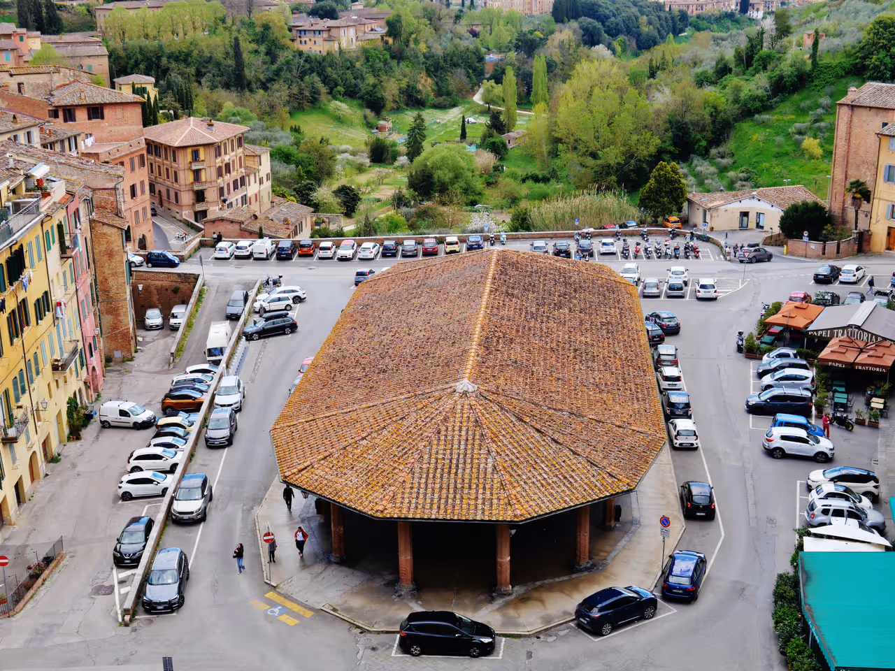 Market square district nightlife spot in Siena