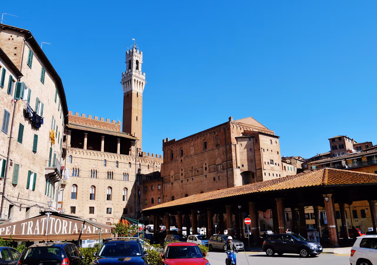 Market square district nightlife spot in Siena