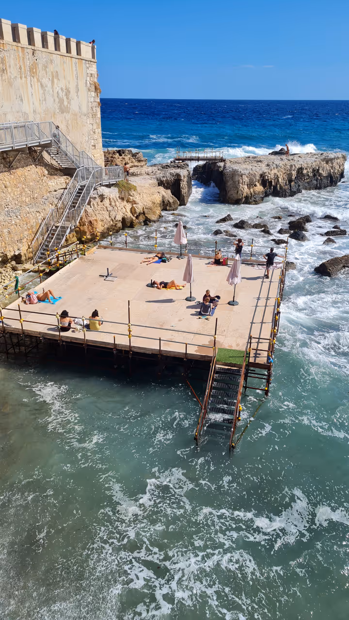 Bathing platform at Forte Vigliena, Syracuse
