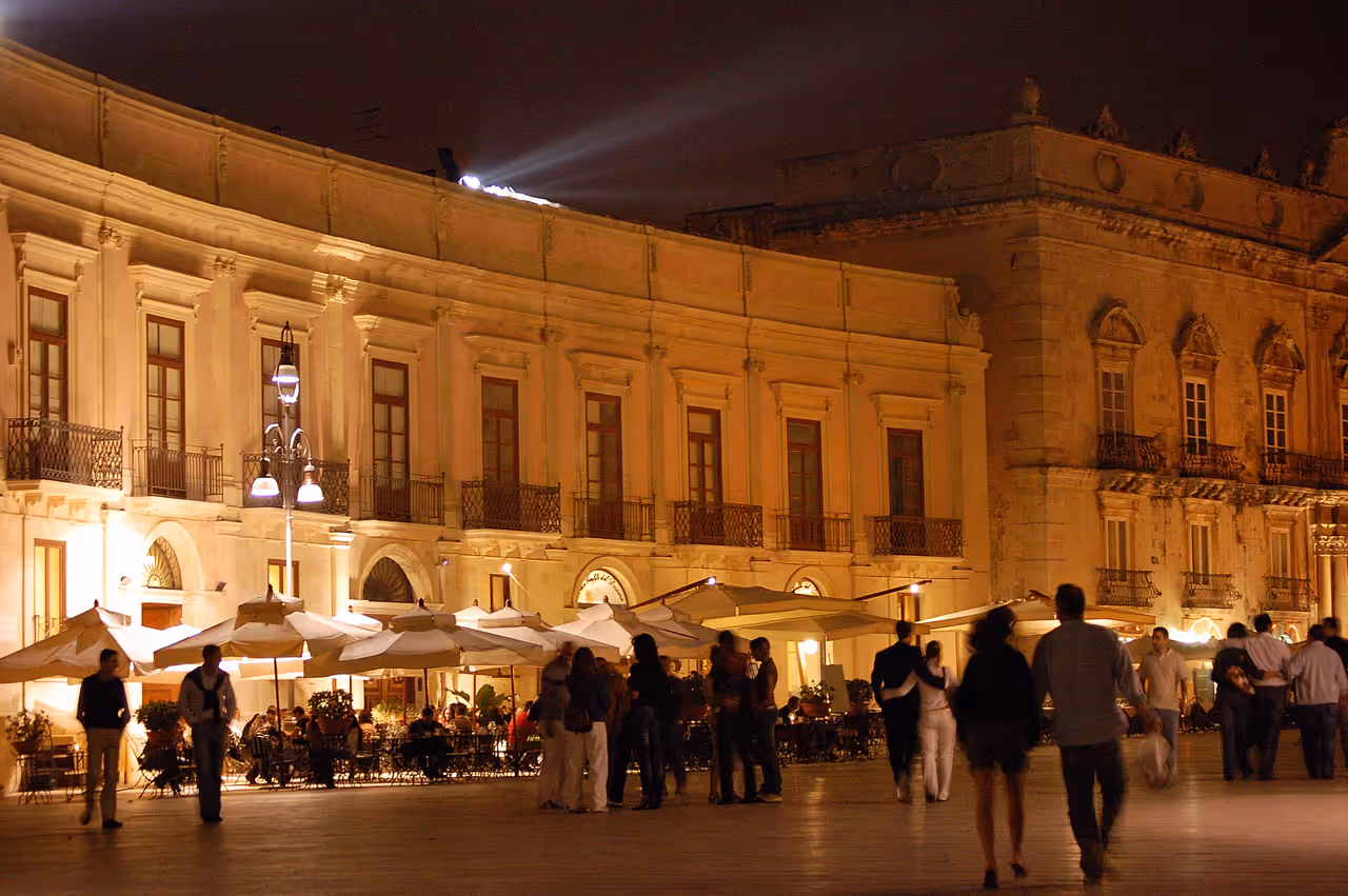 Piazza san rocco area nightlife spot in Syracuse
