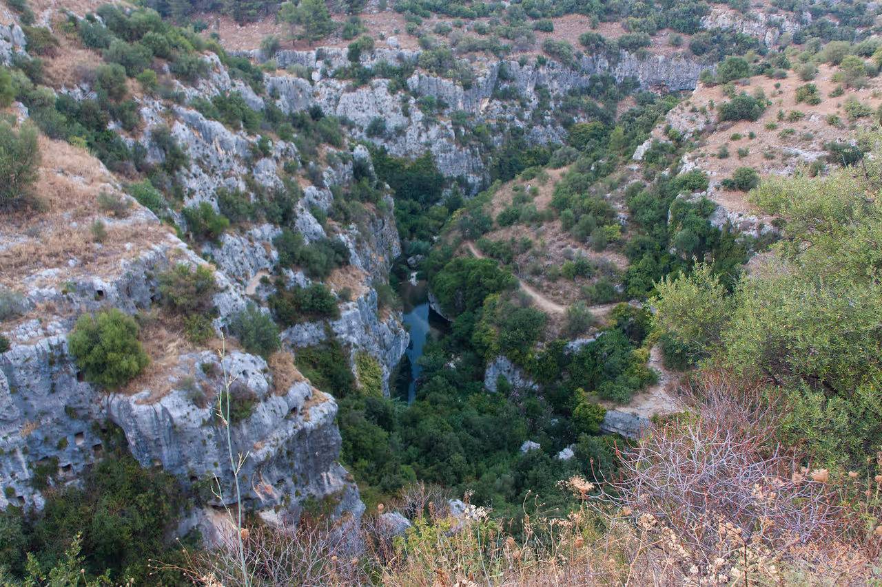 Ancient necropolis of pantalica in Syracuse