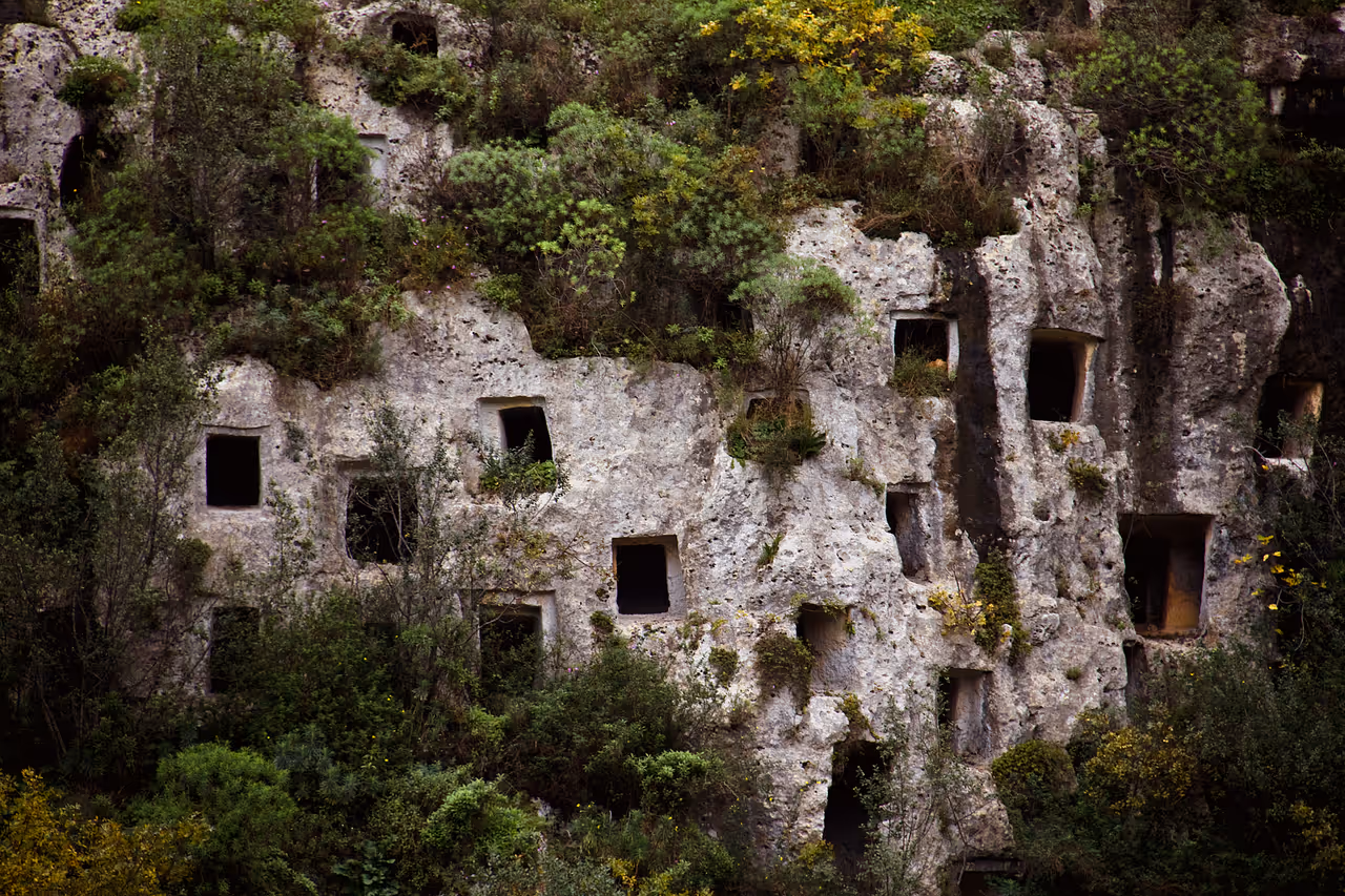 Ancient necropolis of pantalica in Syracuse