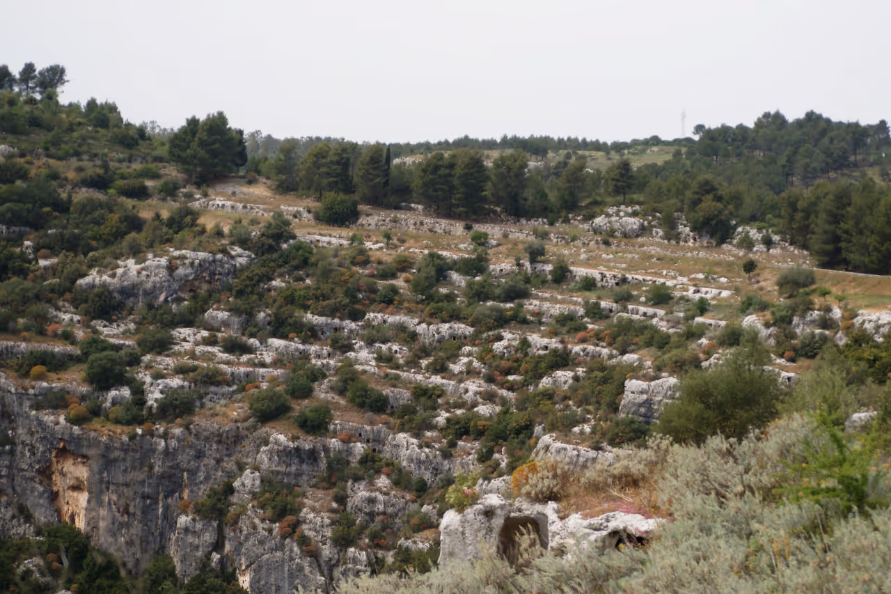 Ancient necropolis of pantalica in Syracuse