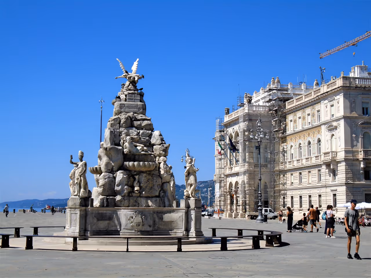 Fountain in Piazza unità d'italia in Trieste