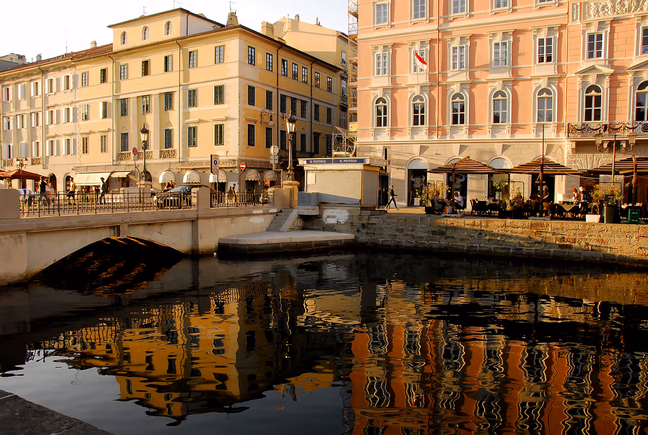 The grand canal of in Trieste