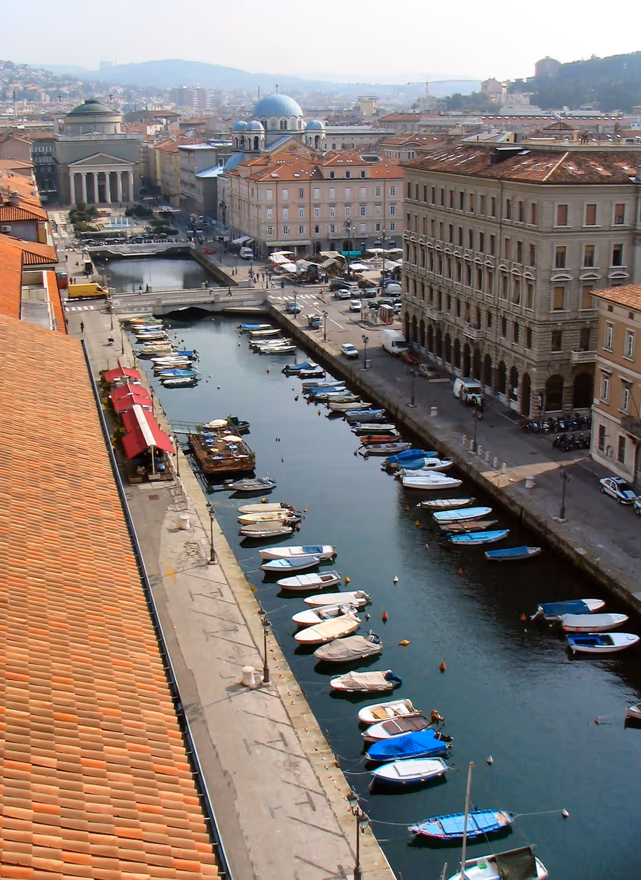 The grand canal of in Trieste