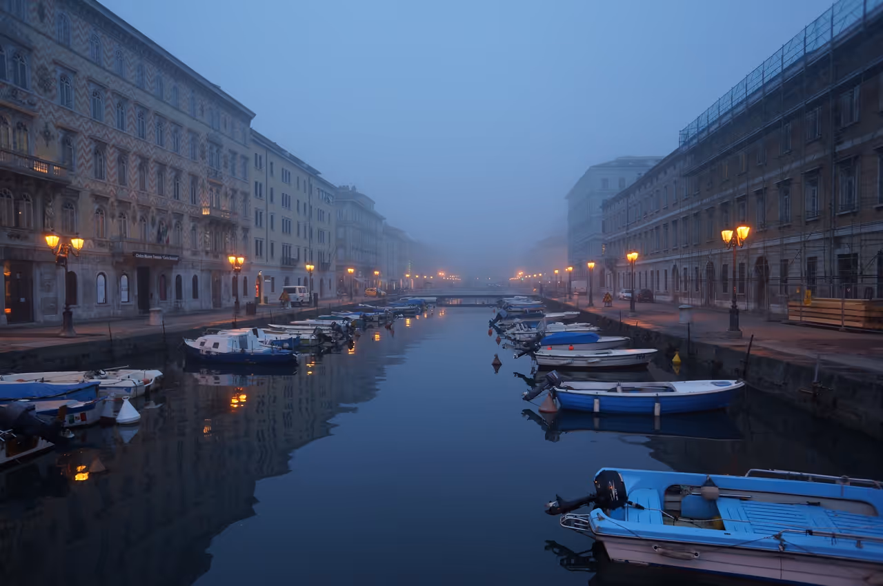 The grand canal of in Trieste