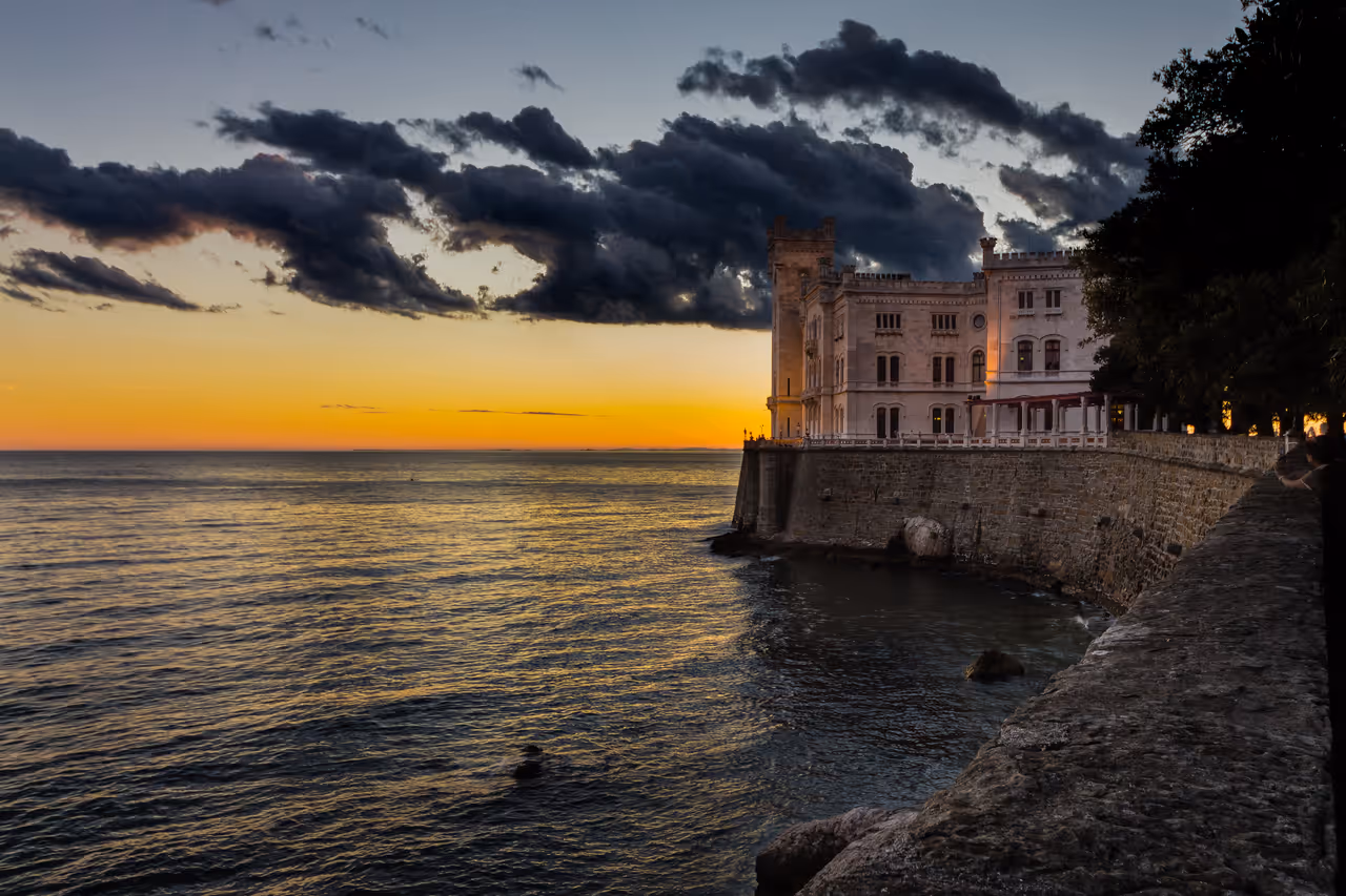 Miramare Castle at sunset, Trieste