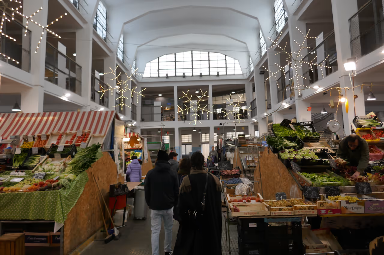 The covered market market in Trieste