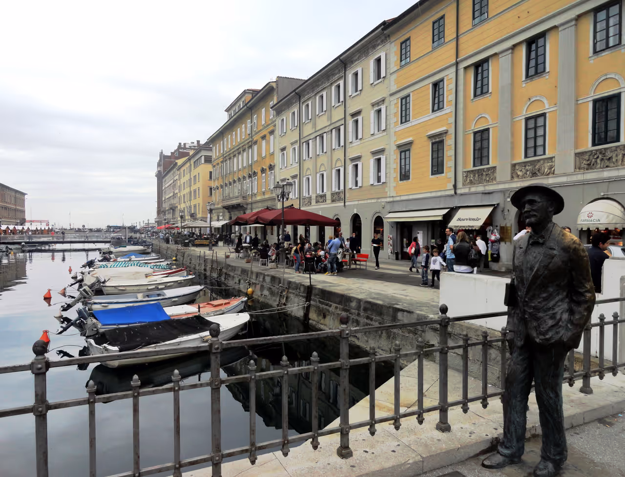 James joyce statue on ponte rosso in Trieste