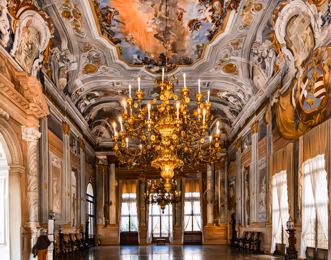 Inside of Ca' Rezzonico in Venice