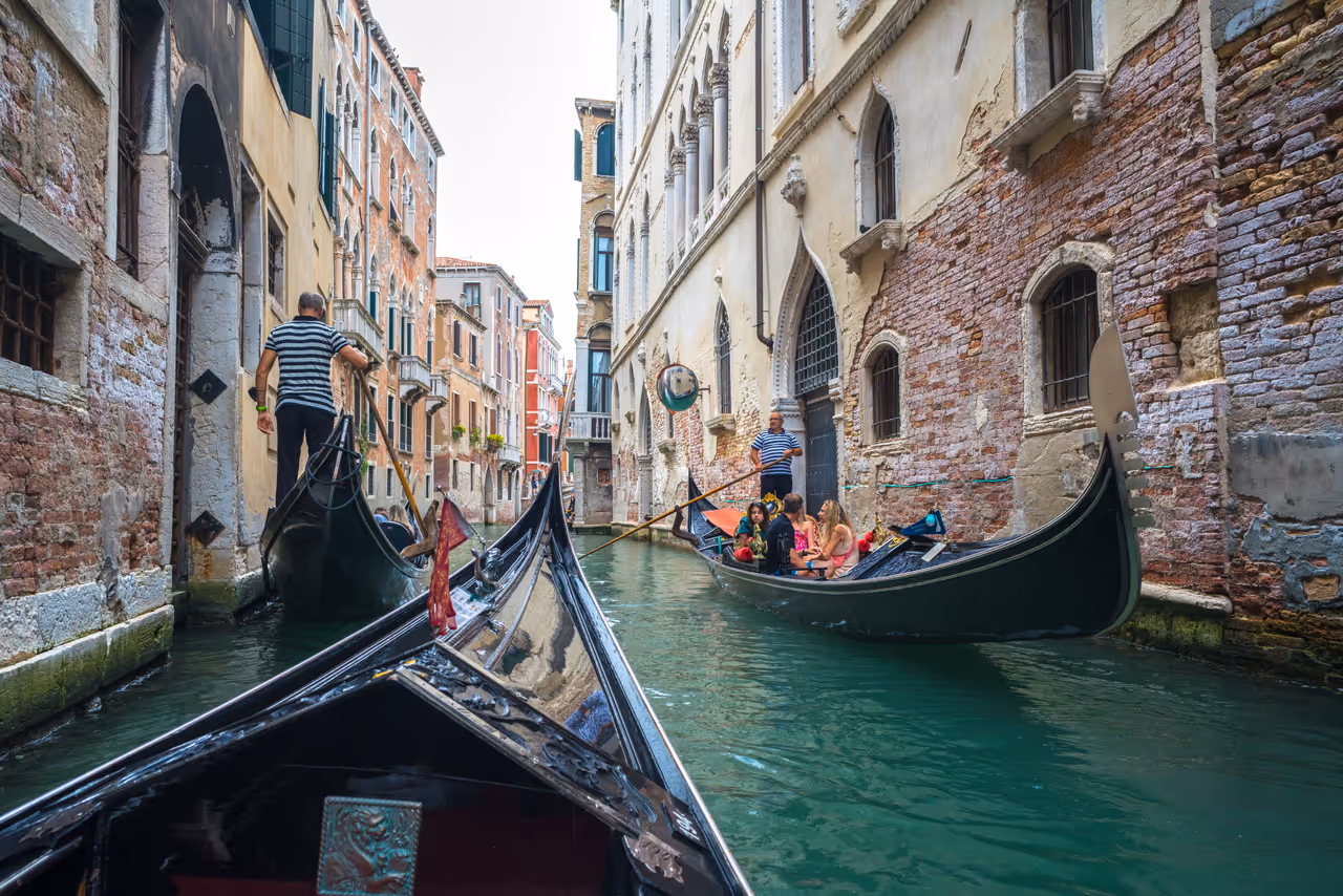 Traditional gondola ride in Venice