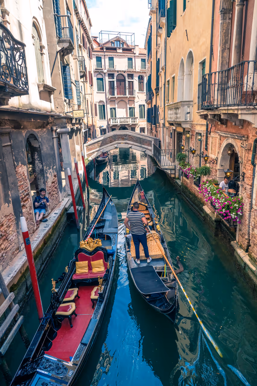 Traditional gondola ride in Venice