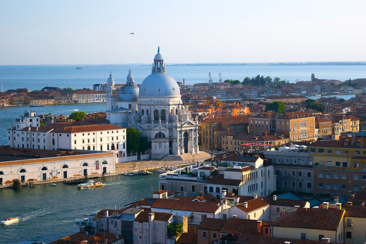 View from St mark's bell tower in Venice