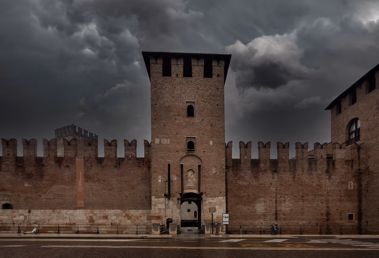 Castelvecchio museum walls in Verona