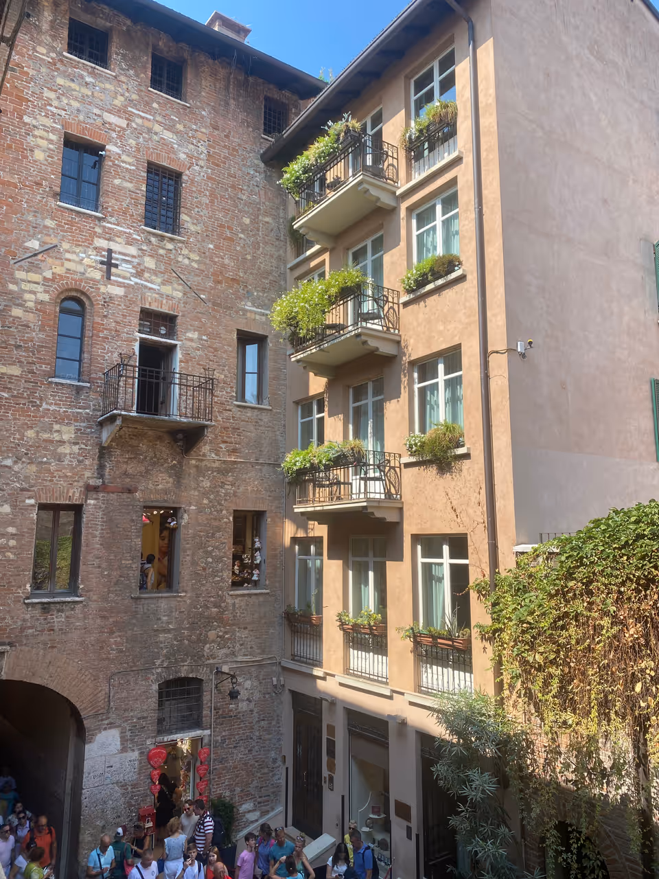 Balconies in Juliet's house in Verona