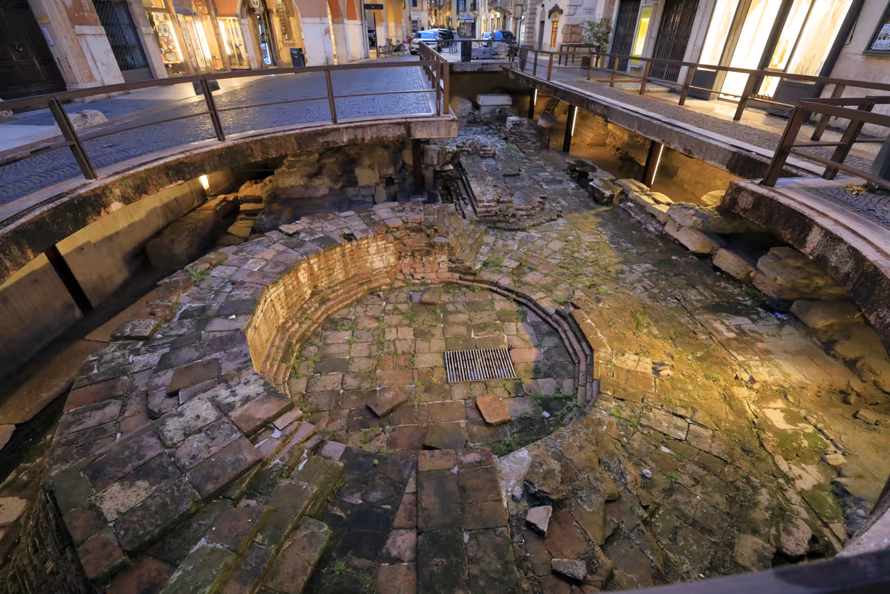 Excavations near a street in Verona