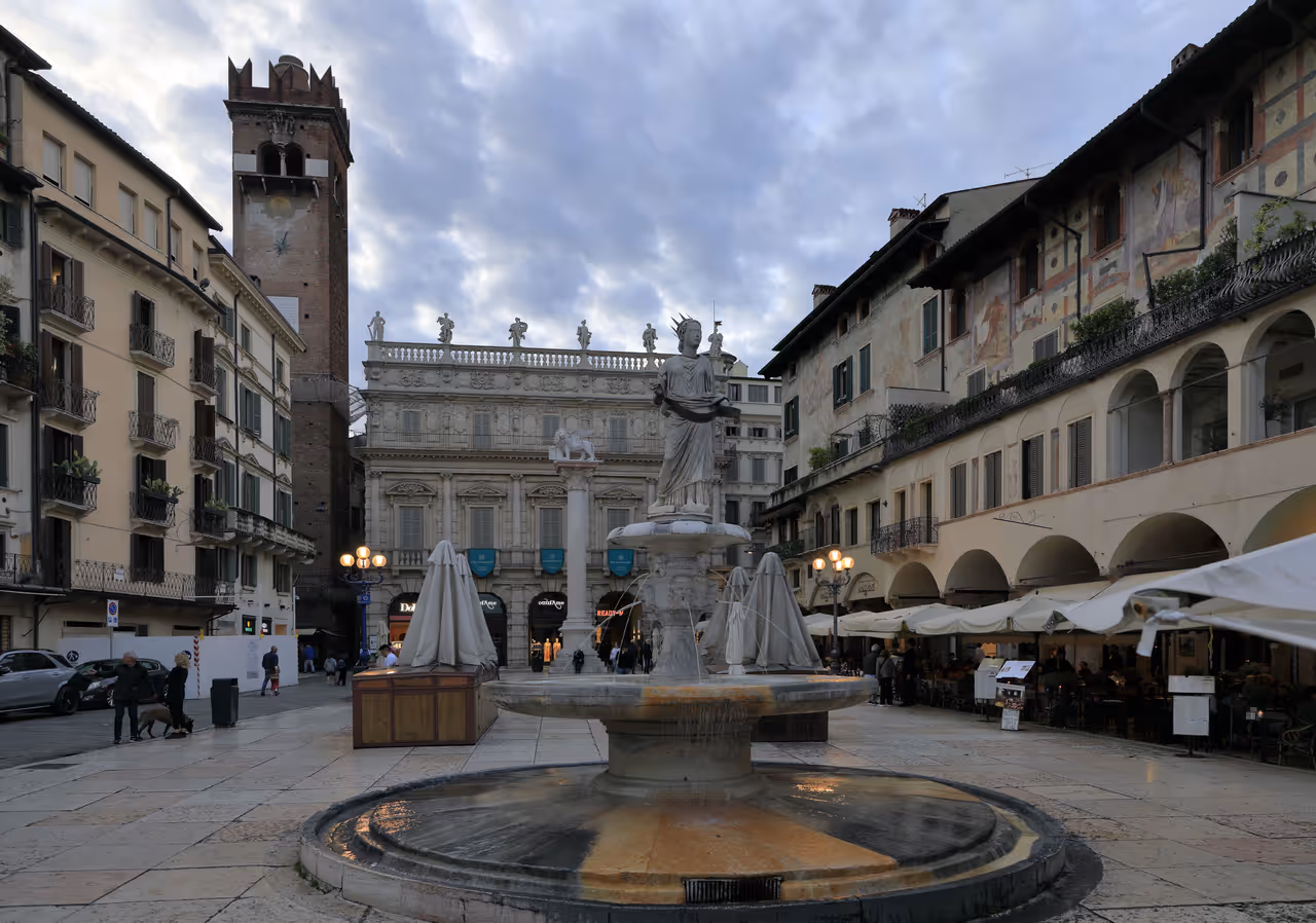 Verona fountain in a square