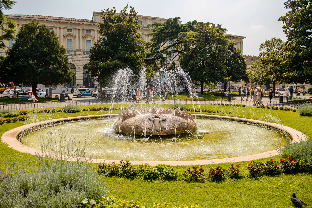 Verona fountain during the day