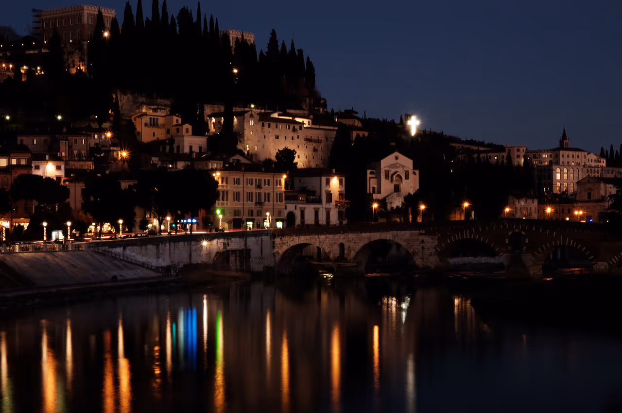Colle San Pietro at night, Verona