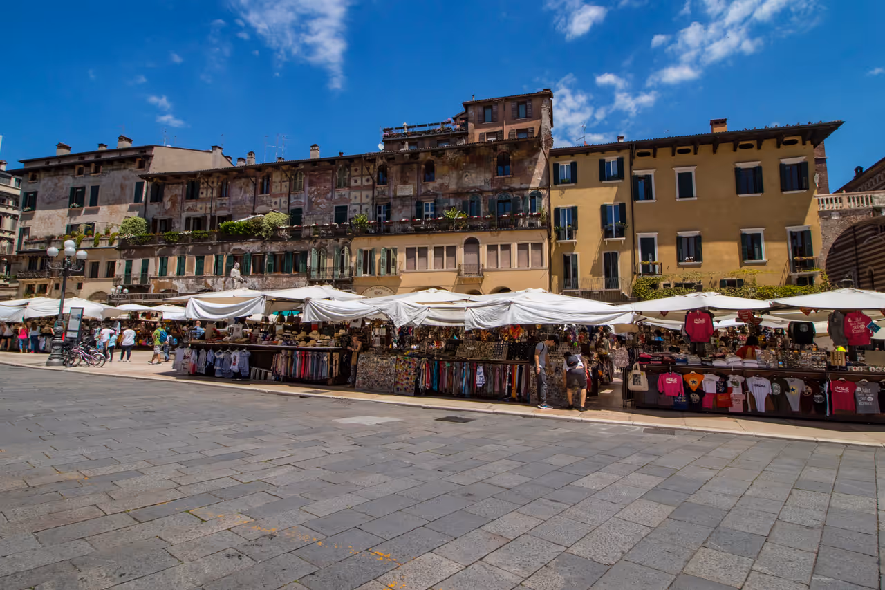Piazza delle erbe in Verona