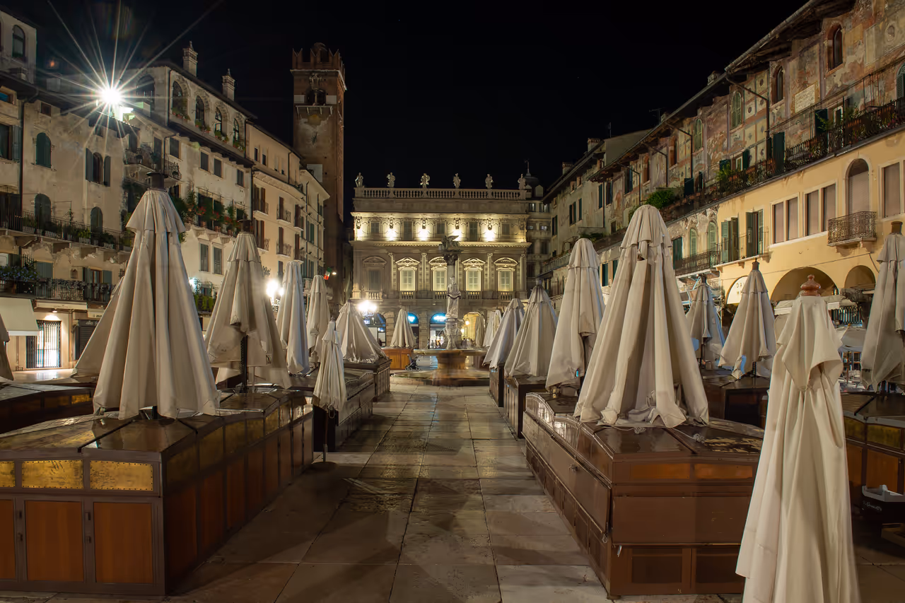 Piazza delle erbe in Verona