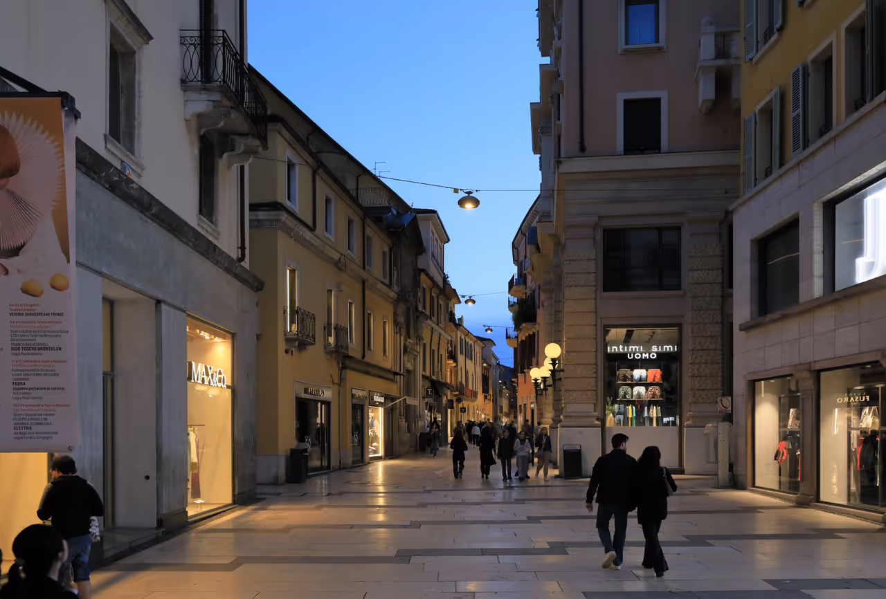 The arena from via mazzini in Verona