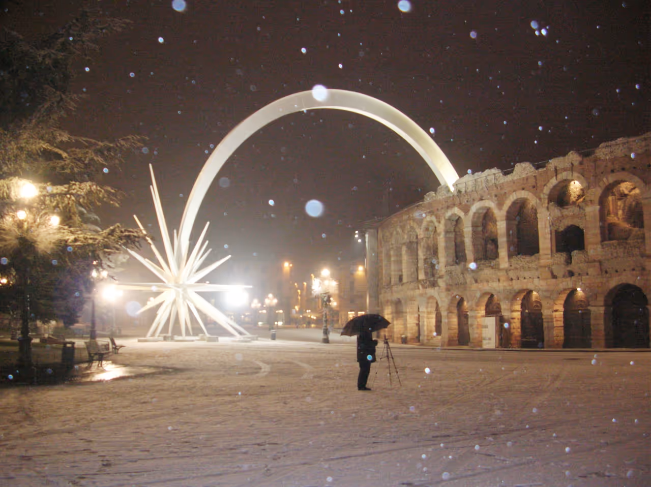Winter highlight in Verona near the arena