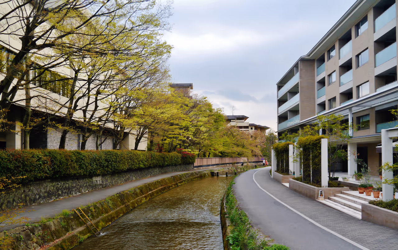 Street and buildings in kyoto