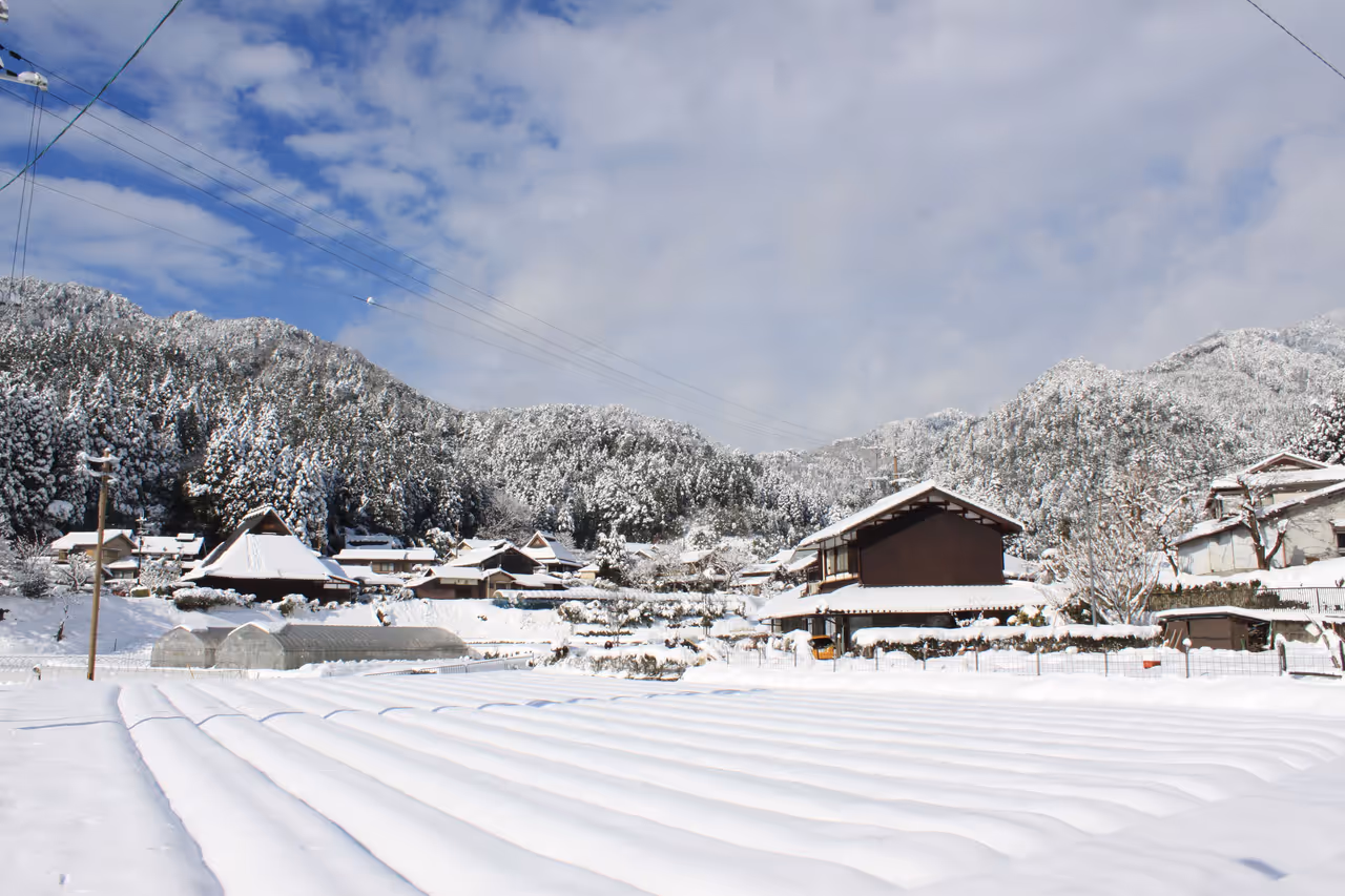 Snow in a village near Kyoto