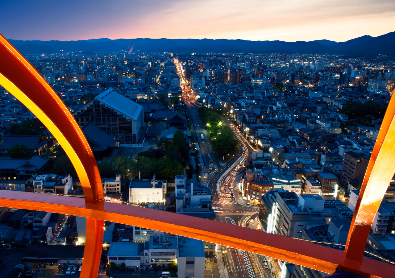 Kyoto Sunset from above the city