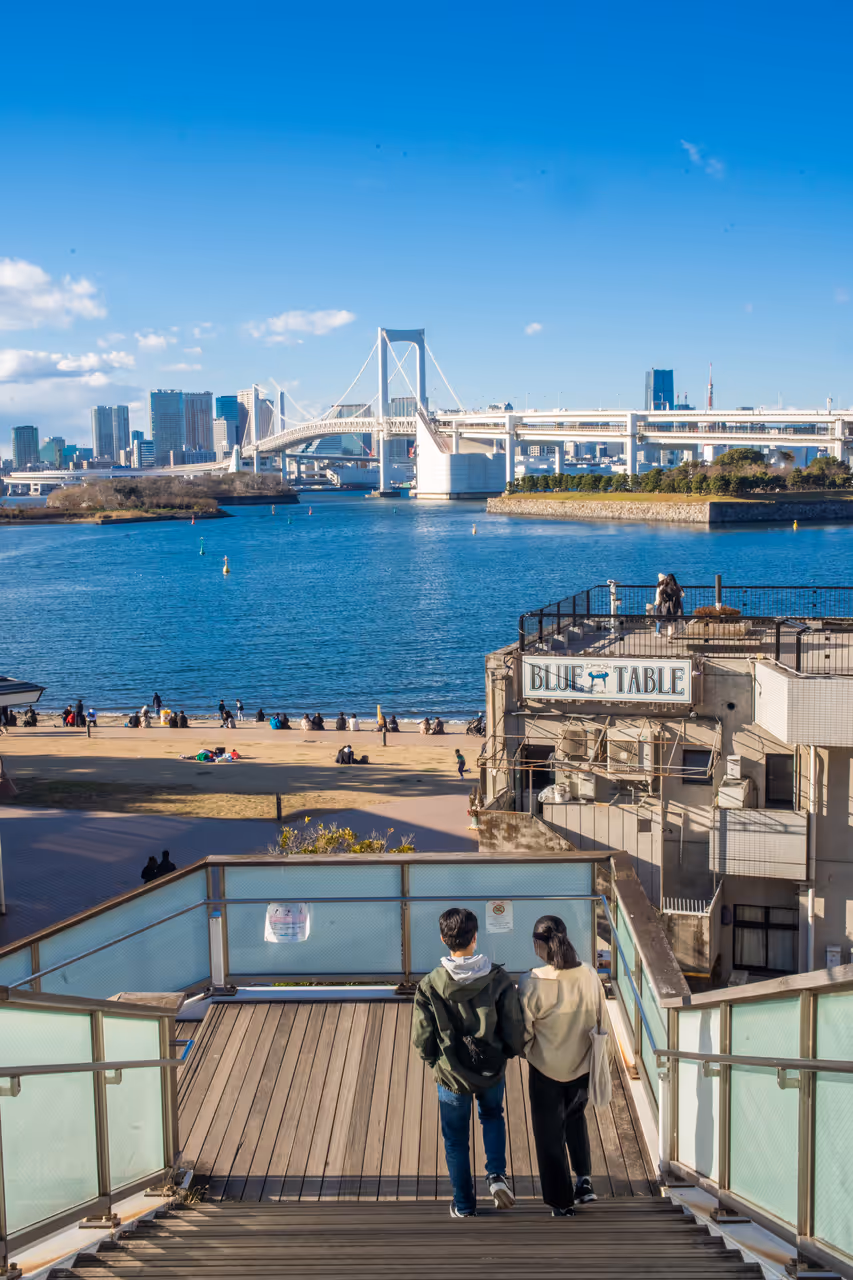Odaiba waterfront ride cycling in Tokyo