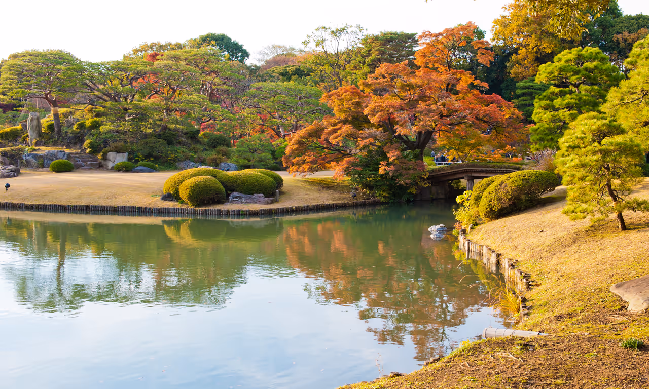 Rikugien gardens in Tokyo