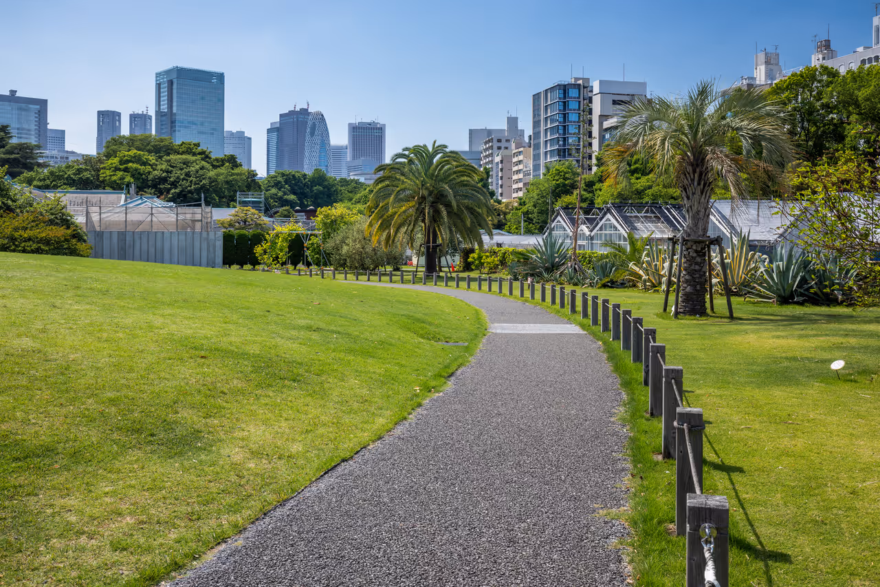 Shinjuku gyoen national garden in Tokyo