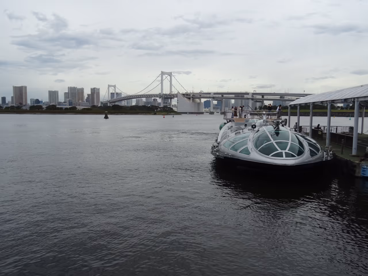 Rainbow bridge at night in Tokyo