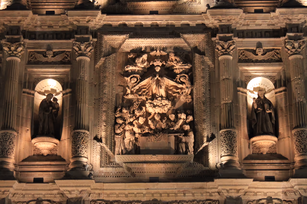 Oaxaca cathedral in Oaxaca city