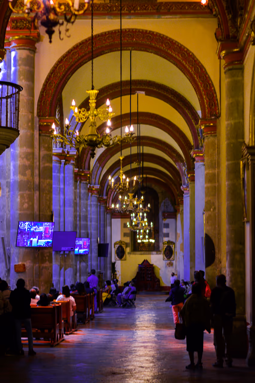 Oaxaca cathedral in Oaxaca city