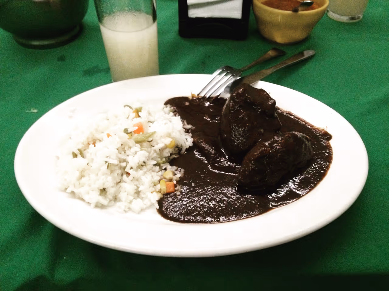 Black mole food in Oaxaca city