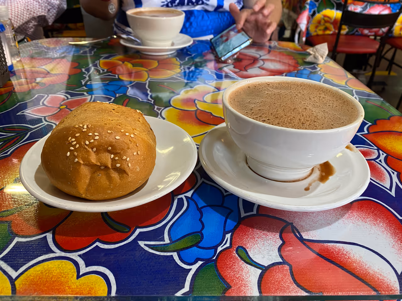 Water-based hot chocolate food in Oaxaca city